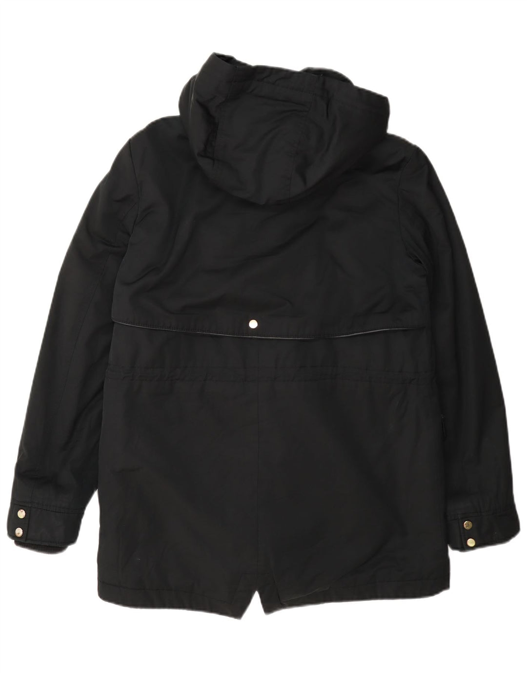 Женская парка с капюшоном Zara UK 10, маленькая, черная