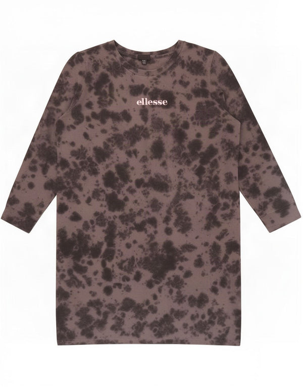Женское платье-футболка с длинным рукавом Ellesse, Великобритания, 18 XL, серое, тай-дай