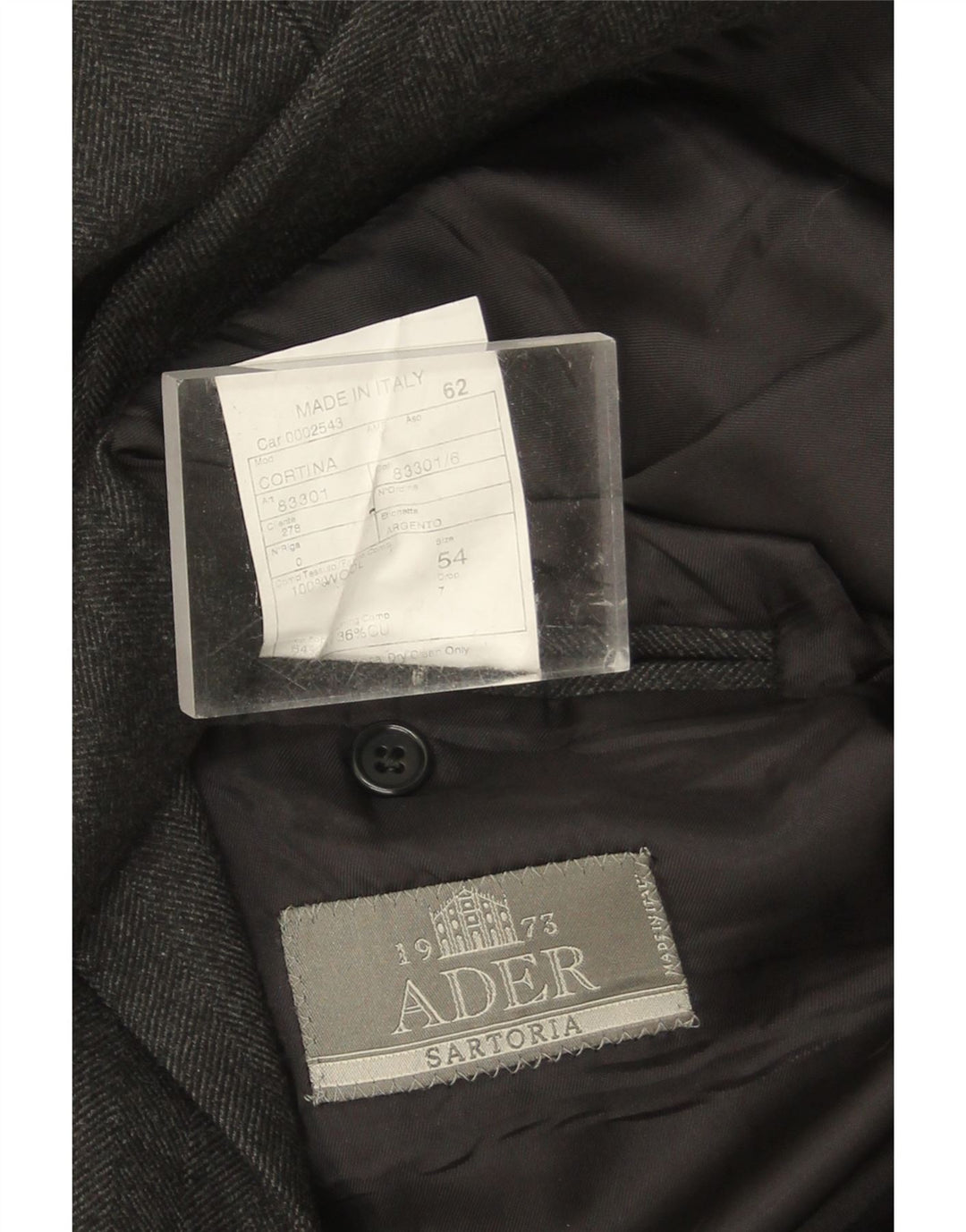 Ader Мужское двубортное пальто IT 54 2XL Серое Шерстяное