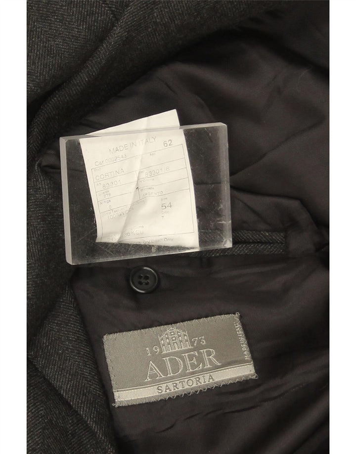 Ader Мужское двубортное пальто IT 54 2XL Серое Шерстяное