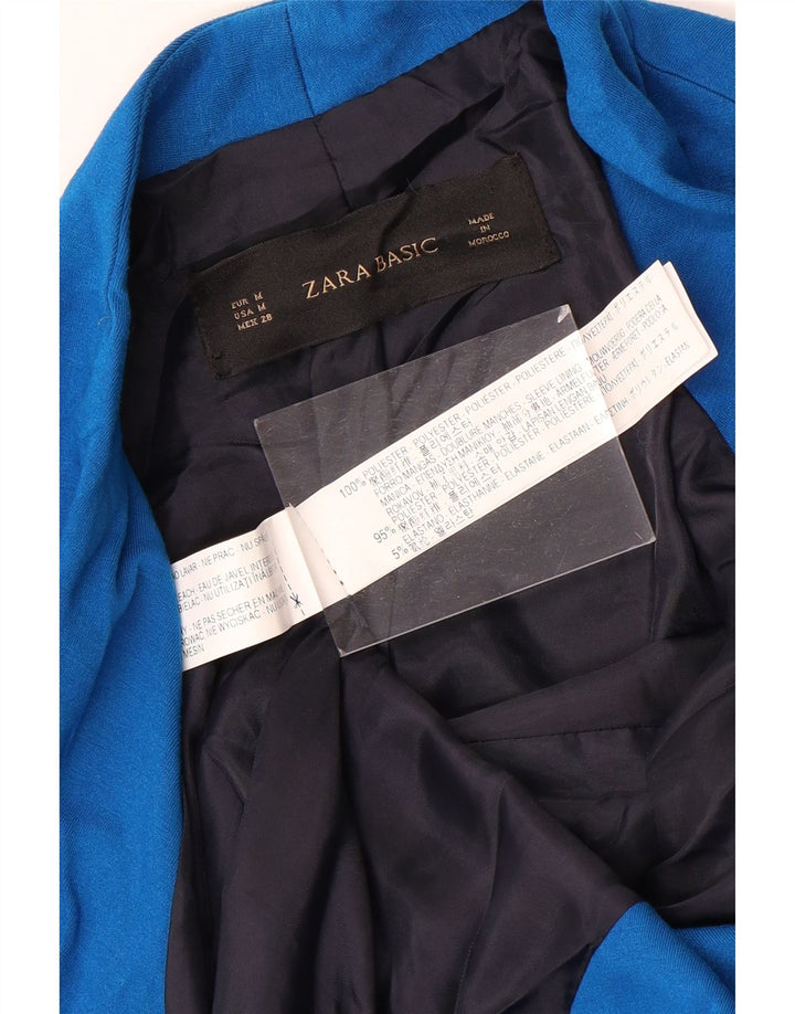 Женский открытый пиджак Zara UK 12, средний синий полиэстер