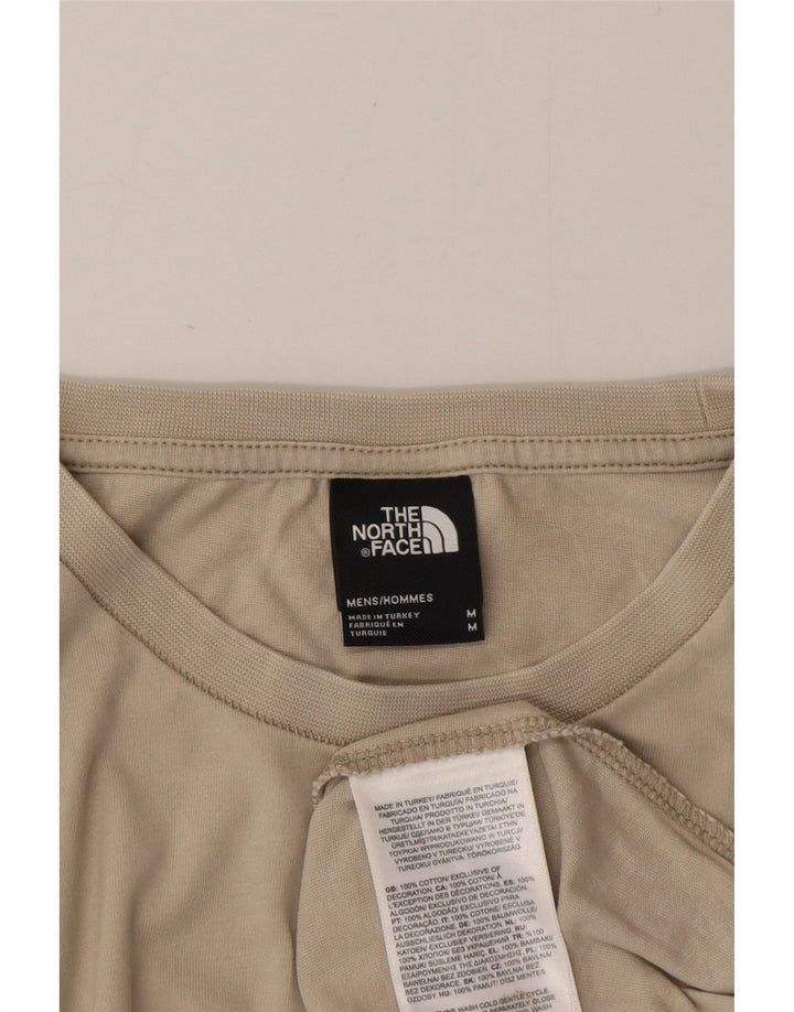 Мужская футболка с рисунком The North Face, хлопковый топ среднего бежевого цвета
