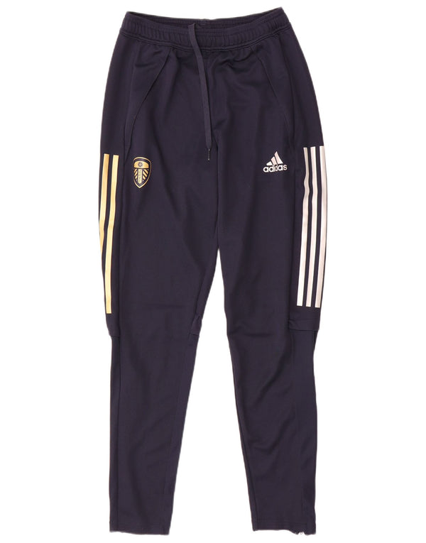 Adidas Mens Leeds United Football Club Спортивный костюм Брюки Маленькие Темно-синие