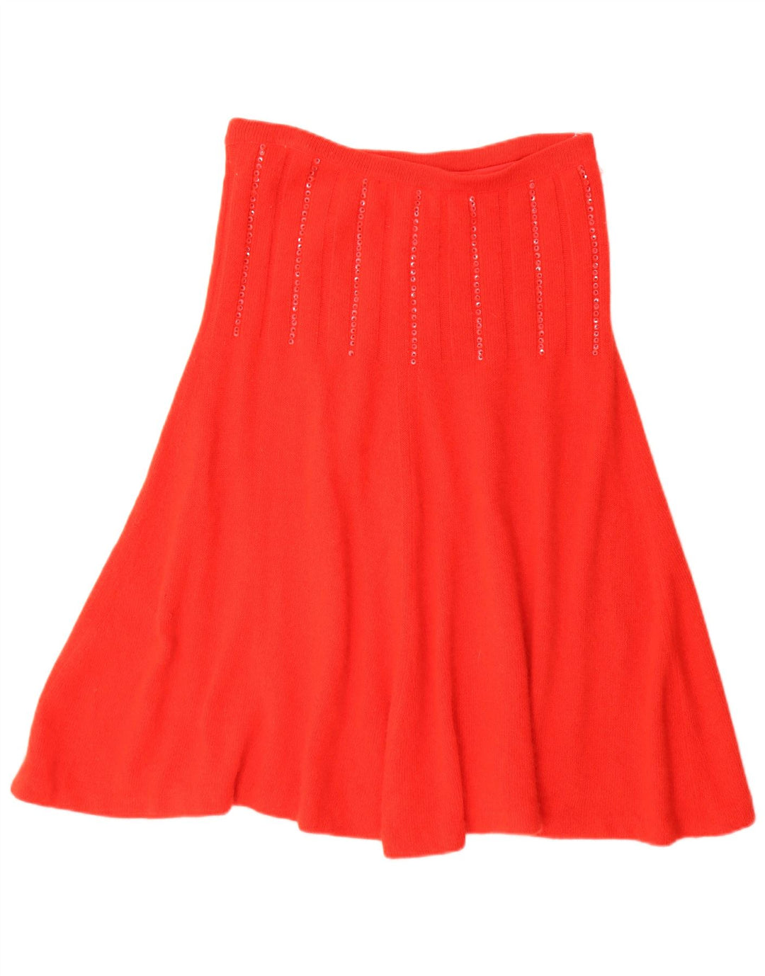 Винтажная женская трикотажная расклешенная юбка IT 44 Medium W30 Красная ангора