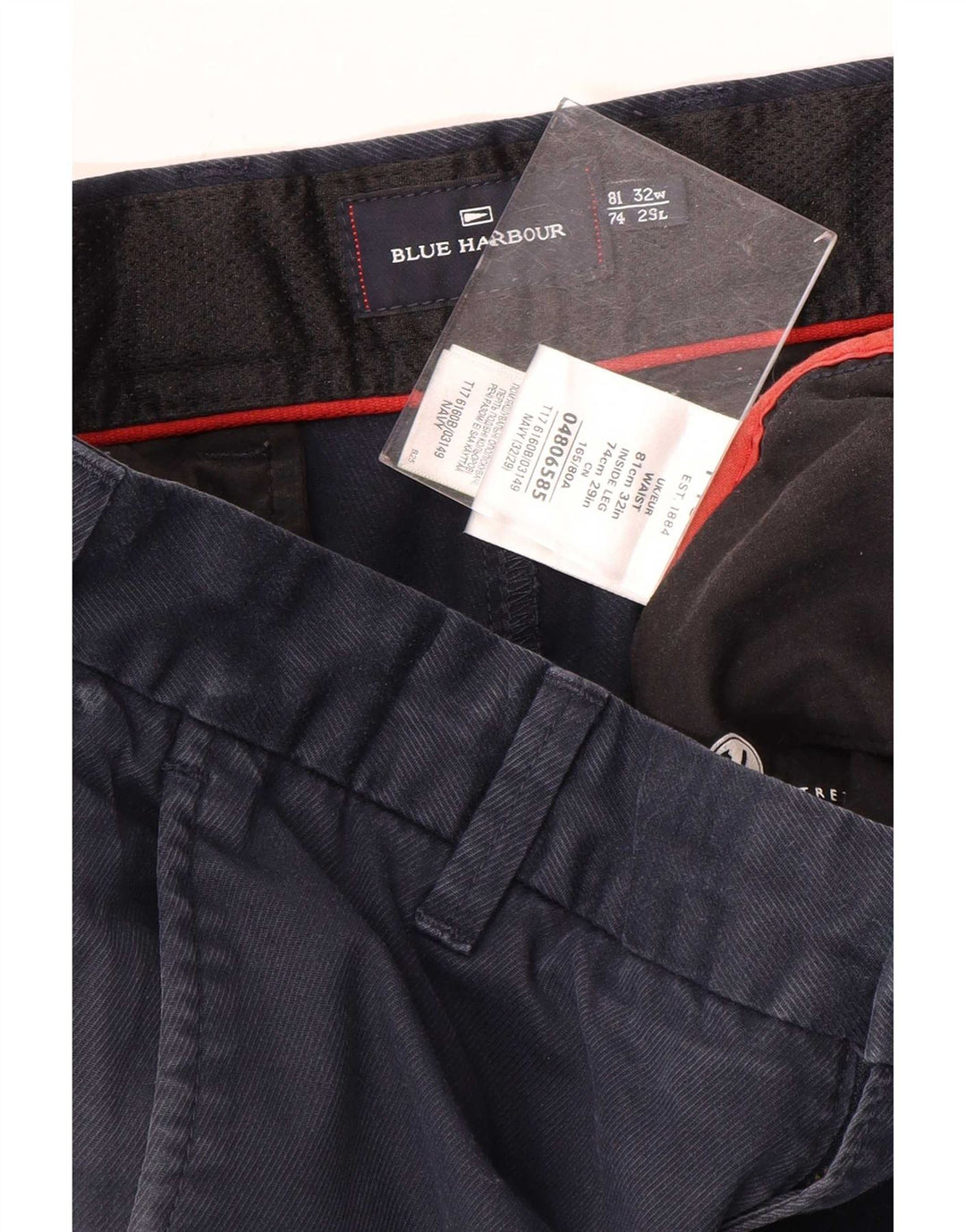 Мужские прямые брюки чинос Marks & Spencer Blue Harbour W32 L29 темно-синие