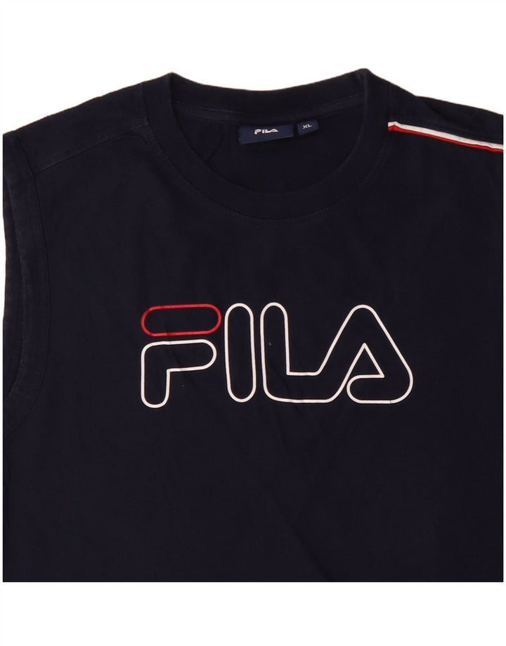 Женский жилет с рисунком FILA UK 18 XL, темно-синий, хлопок