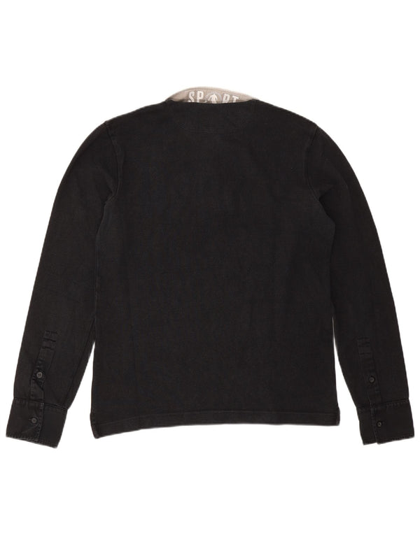 Мужская рубашка-поло для регби Bikkembergs с длинным рукавом, маленькая черная, с цветными блоками