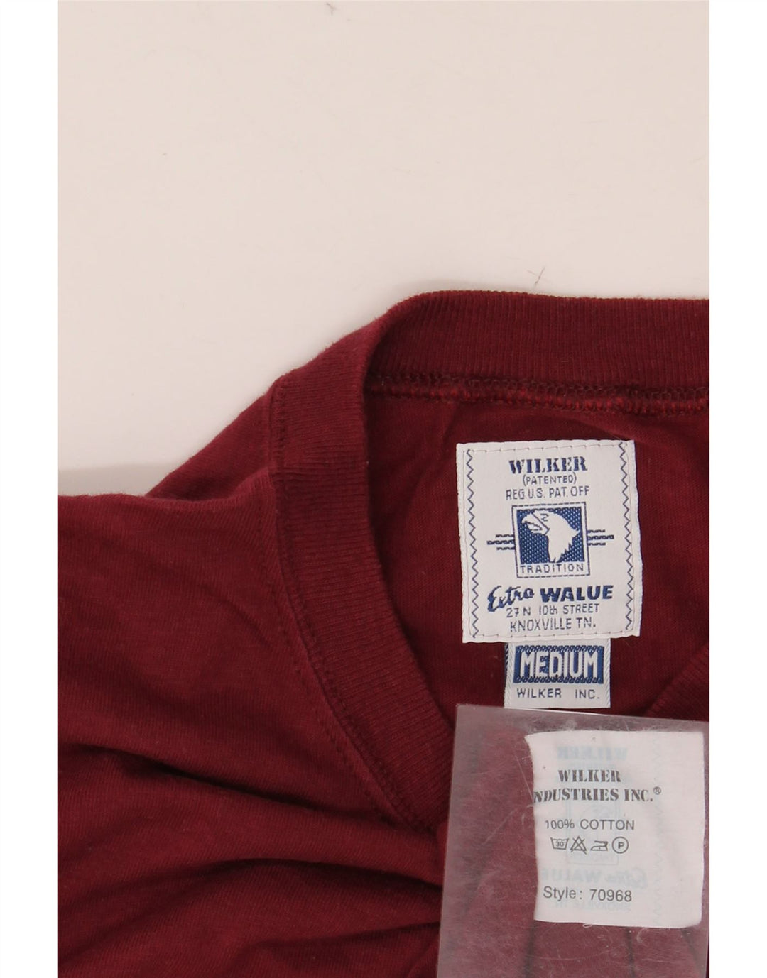 WILKER Мужская футболка с рисунком Топ среднего размера из хлопка темно-бордового цвета