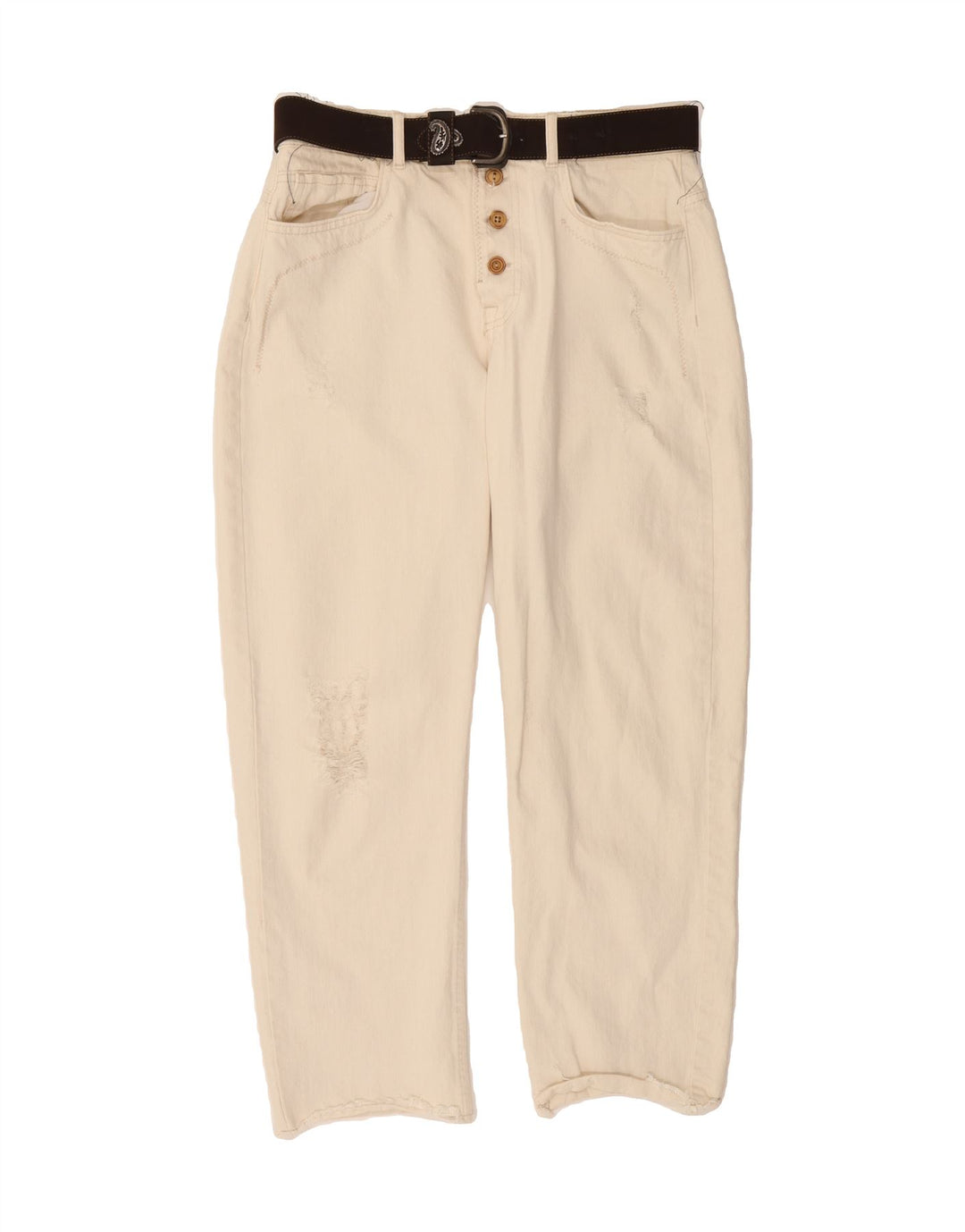 ZARA Womens Tapered Jeans EU 38 Small W28 L26 White Vintage Zara and Second-Hand Zara from Messina Hembry 