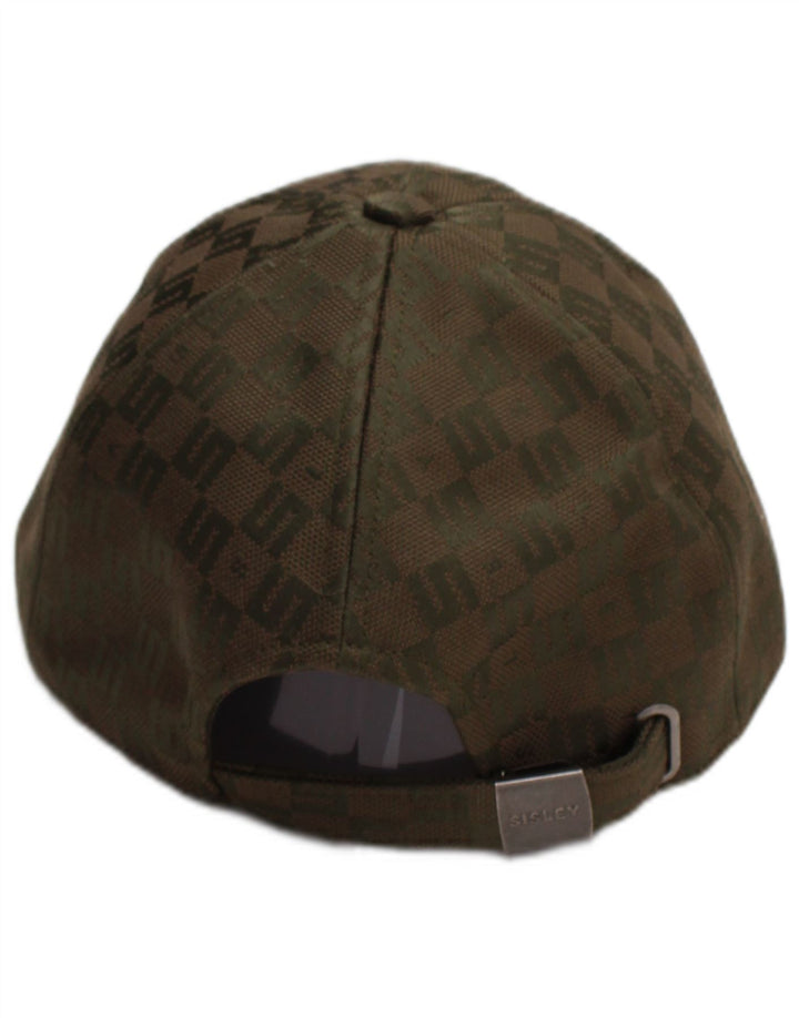 SISLEY Mens Abstract Pattern Baseball Cap One Size Khaki Geometric Classic