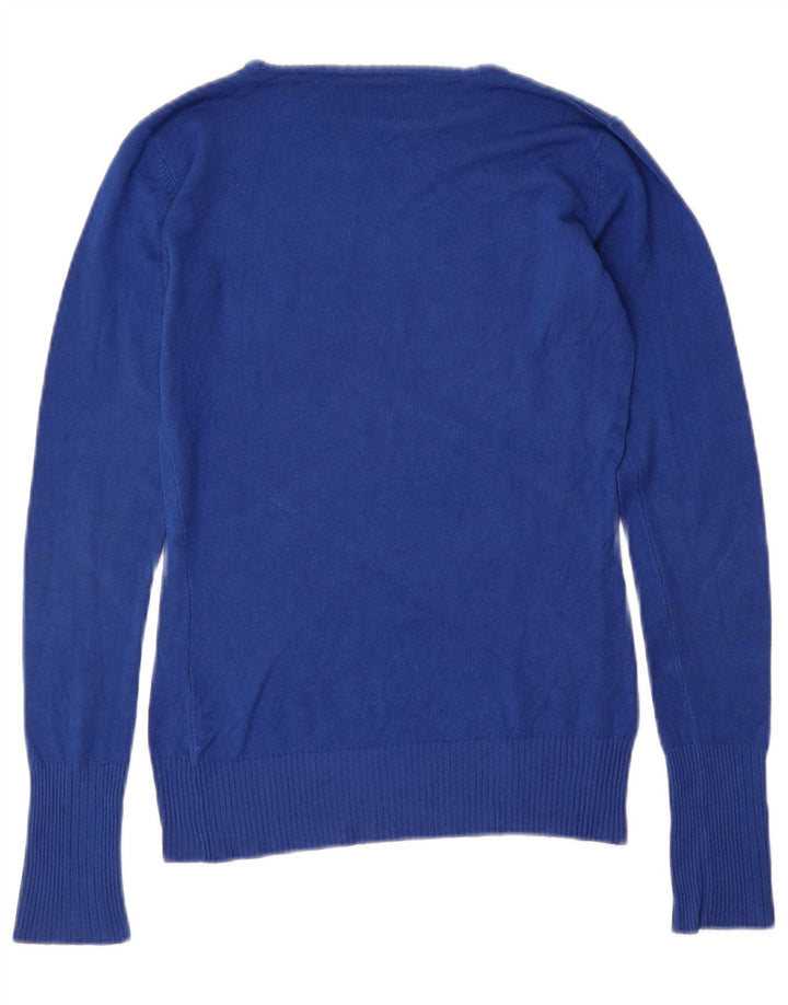 Женский джемпер с вырезом «лодочка» GUESS, UK 12, средний синий, вискоза