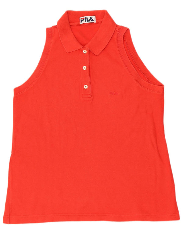 Женская рубашка поло без рукавов FILA IT 46, большая красная, хлопок