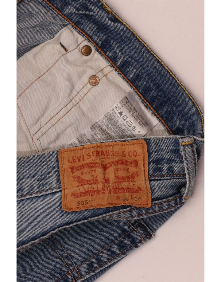 Мужские прямые джинсы Levi's 505 W34 L32 синие, хлопок