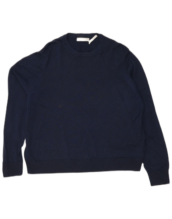 Женский джемпер с круглым вырезом Marks & Spencer UK 20 2XL темно-синий