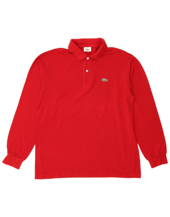 Мужская рубашка-поло с длинным рукавом Lacoste, размер 4, средний красный хлопок, размер 4
