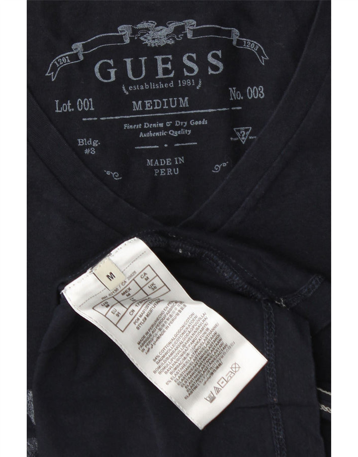 Мужская футболка Guess с графическим рисунком, средний темно-синий хлопок