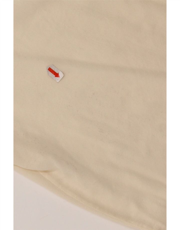 Винтажная женская блузка-рубашка с коротким рукавом, Великобритания 14, средний цвет, белый шелк