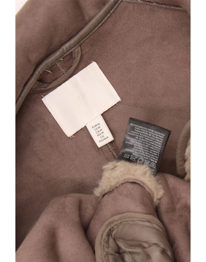 Женское пышное пальто оверсайз Teddy Bear H&M UK 14, средний коричневый, полиэстер