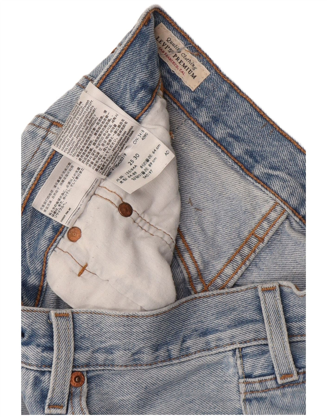 Женские прямые джинсы Levi's 501 W25 L30 синие, хлопок