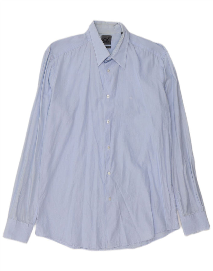 Мужская рубашка приталенного кроя CALVIN KLEIN, большая синяя полоска