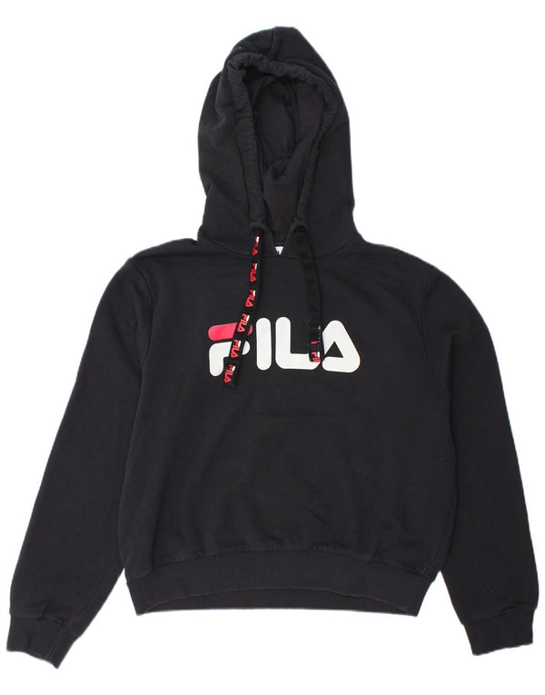 Женский джемпер с капюшоном Fila UK 14, средний черный, хлопок