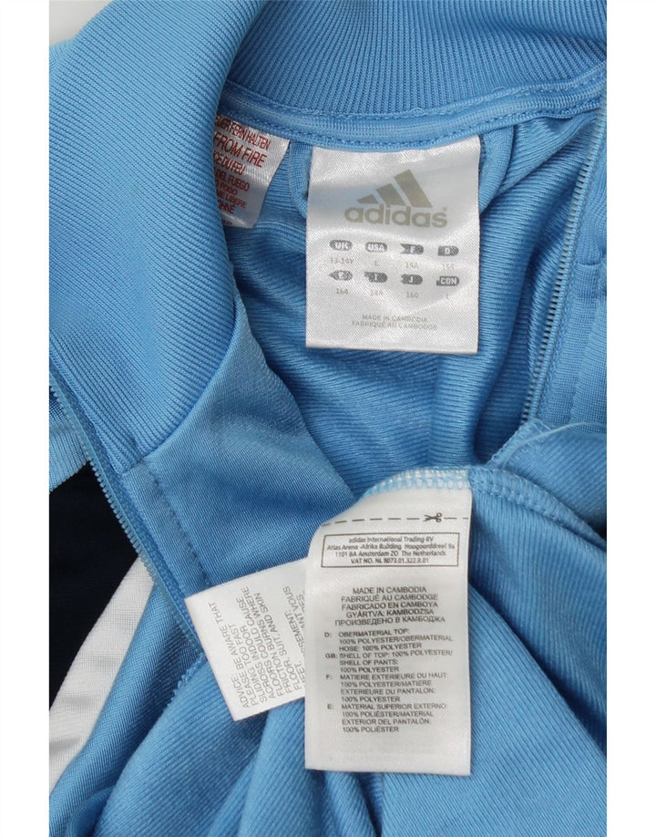 Спортивный костюм Adidas для мальчиков, верхняя куртка 13–14 лет, синяя, полиэстер с цветными блоками