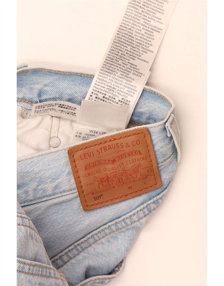 Женские прямые джинсы LEVI'S 501 W26 L28 синие, хлопок