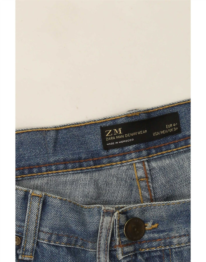 Мужские прямые джинсы Zara EU 34, большие W34 L31, синие