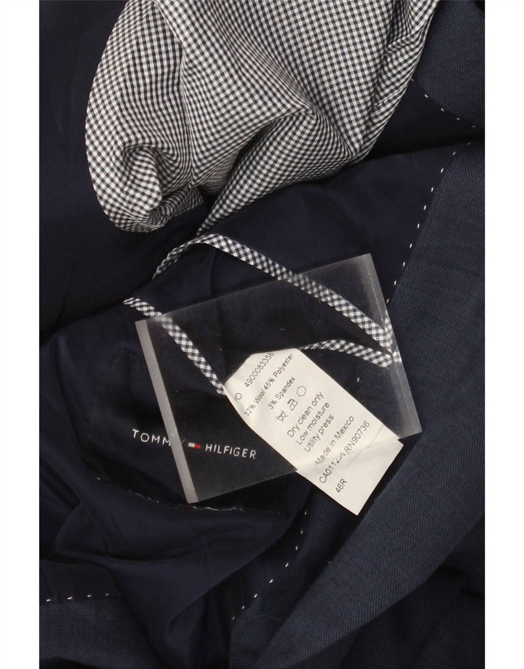 Мужской пиджак Tommy Hilfiger на 2 пуговицах UK 46 3XL темно-синий шерстяной