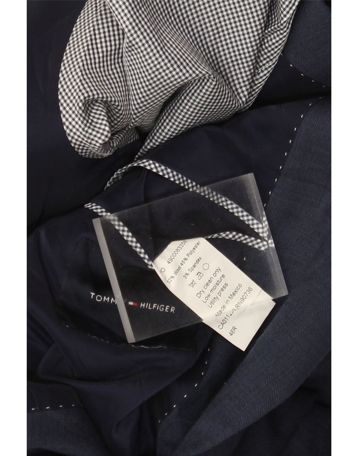 Мужской пиджак Tommy Hilfiger на 2 пуговицах UK 46 3XL темно-синий шерстяной