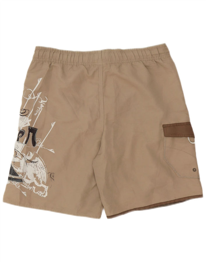 Мужские шорты для плавания Quiksilver с рисунком, маленькие, бежевые, из полиэстера