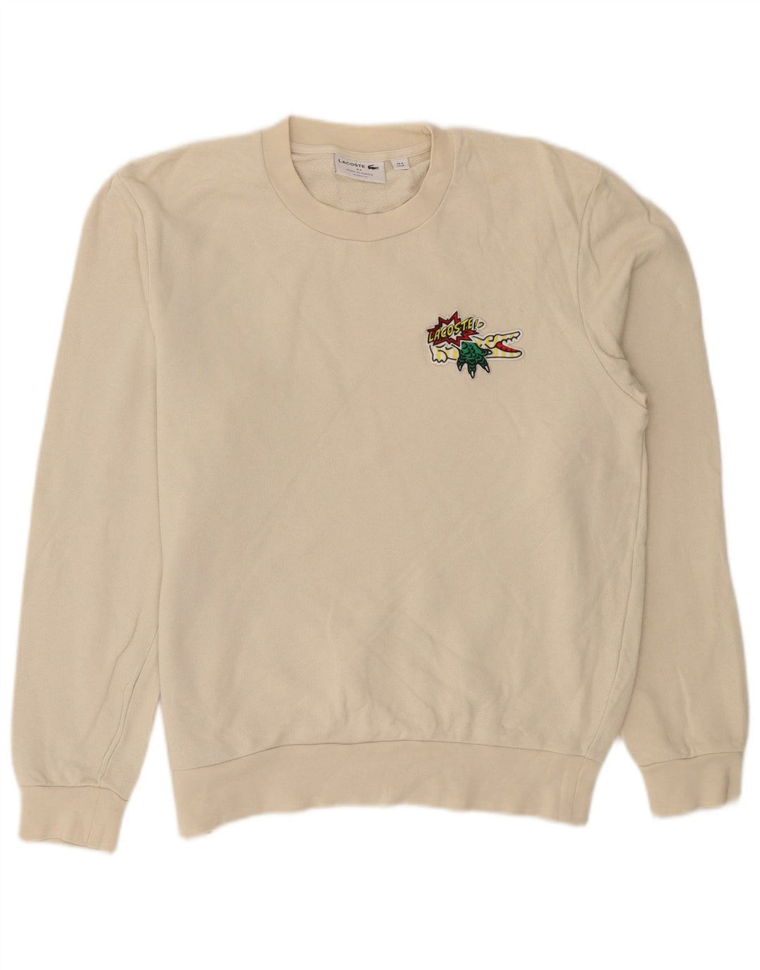 Мужской свитшот Lacoste Classic Fit с рисунком, размер 4, средний бежевый