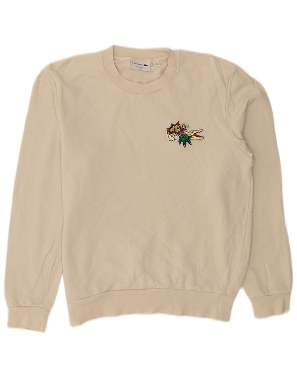 Мужской свитшот Lacoste Classic Fit с рисунком, размер 4, средний бежевый