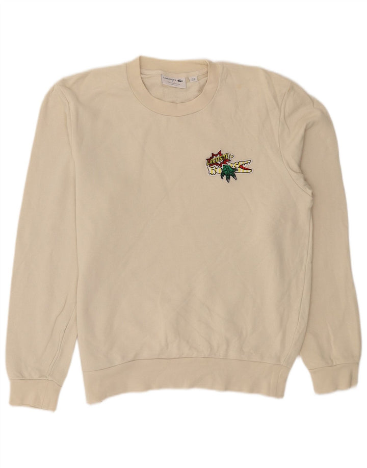 Мужской свитшот Lacoste Classic Fit с рисунком, размер 4, средний бежевый