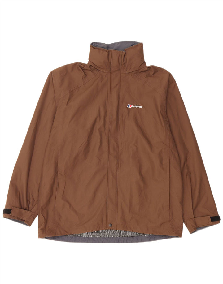 Женская дождевик с капюшоном Berghaus UK 16, большой коричневый нейлон