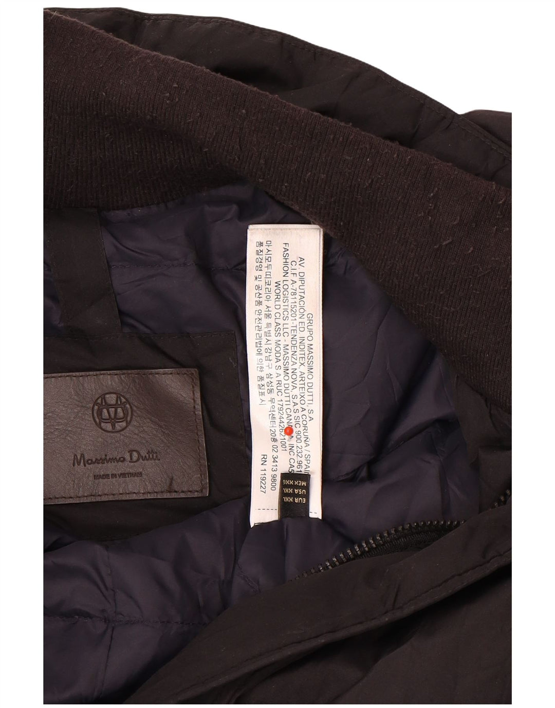 Мужское стеганое пальто Massimo Dutti UK 44 2XL, черный полиэстер