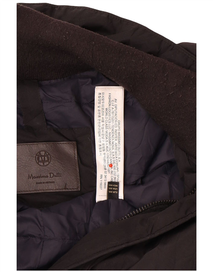 Мужское стеганое пальто Massimo Dutti UK 44 2XL, черный полиэстер