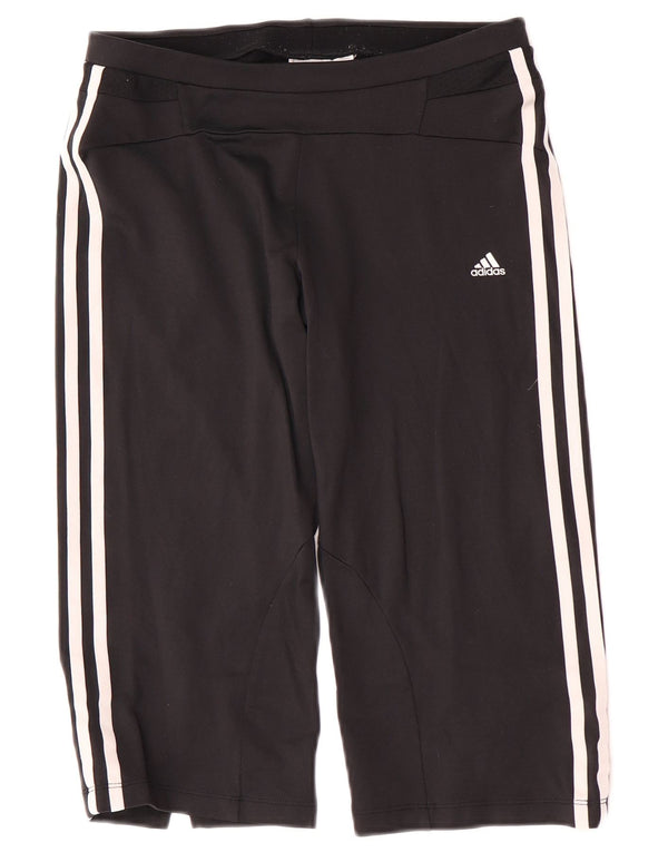Женские спортивные брюки-капри Adidas UK 12, средний черный нейлон