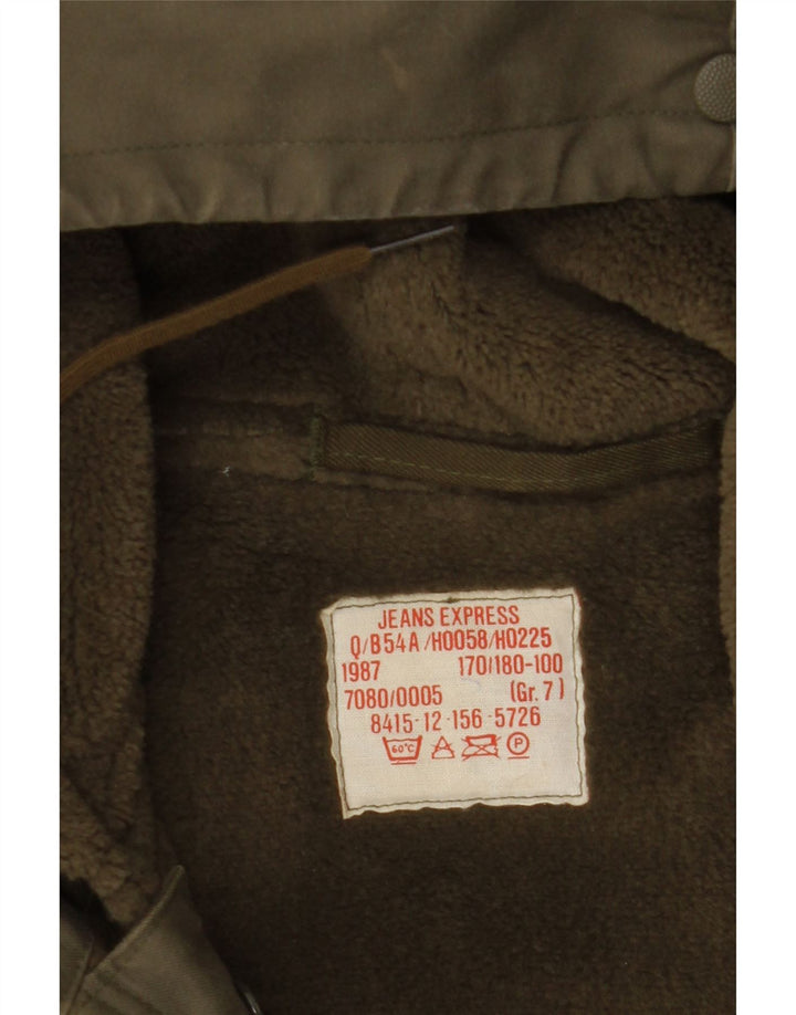 ВИНТАЖНАЯ Мужская парка с капюшоном в стиле милитари, Великобритания 40, большая зеленая