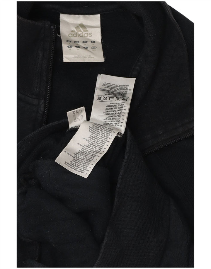 ADIDAS Mens Graphic Tracksuit Top Jacket Medium Black Cotton