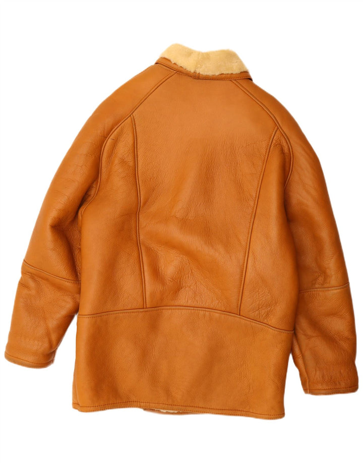 Винтажная мужская дубленка UK 42 XL Бежевая