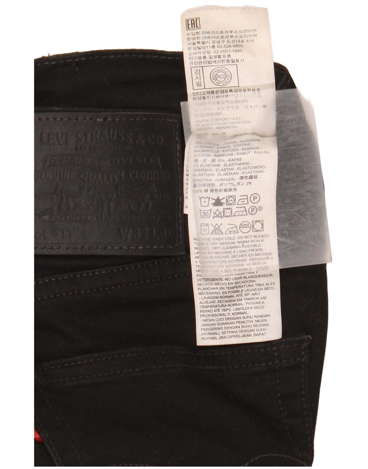 Мужские джинсы LEVI'S 511 Slim W32 L30, черный хлопок