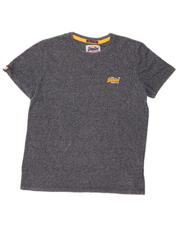 SUPERDRY Мужская футболка из хлопка большого размера темно-синего цвета с крапинками