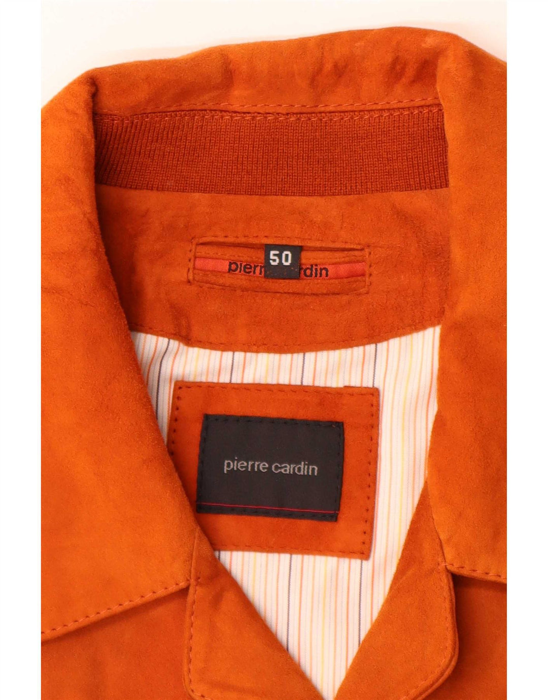 Мужская замшевая куртка Pierre Cardin IT 50 большая оранжевая кожа