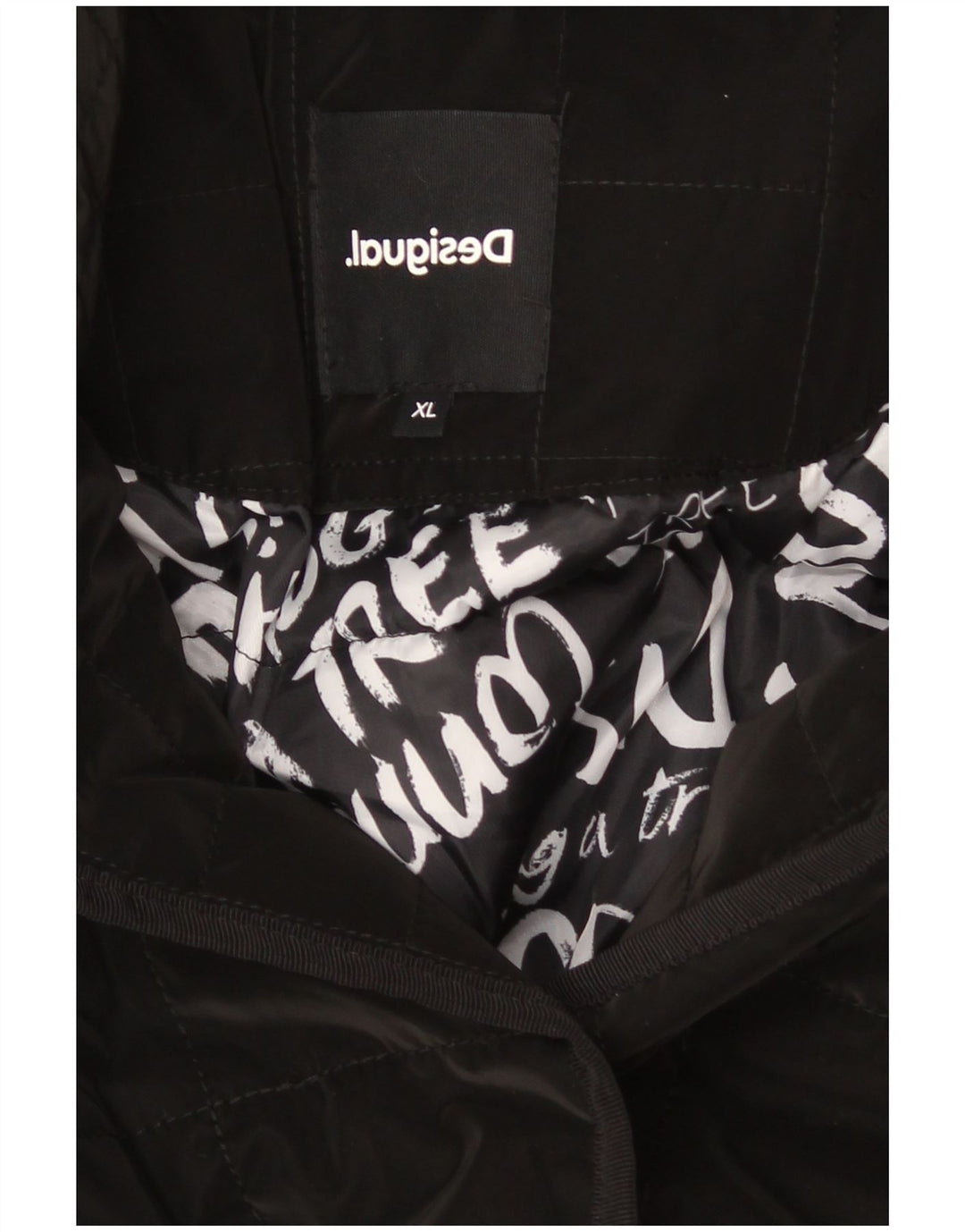 Женское стеганое пуховое пальто Desigual UK 18 XL, черный полиэстер