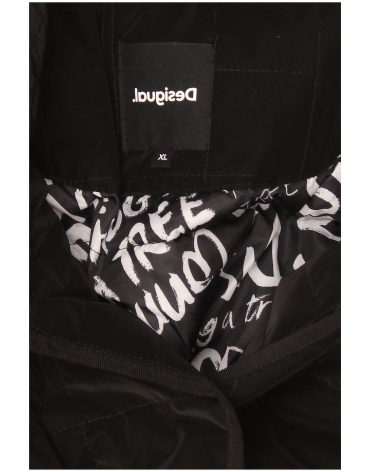 Женское стеганое пуховое пальто Desigual UK 18 XL, черный полиэстер