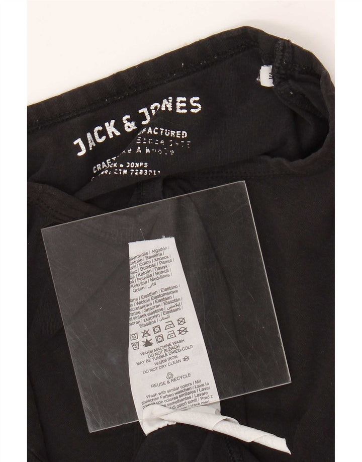 Мужская футболка Jack & Jones из хлопка среднего размера, черная