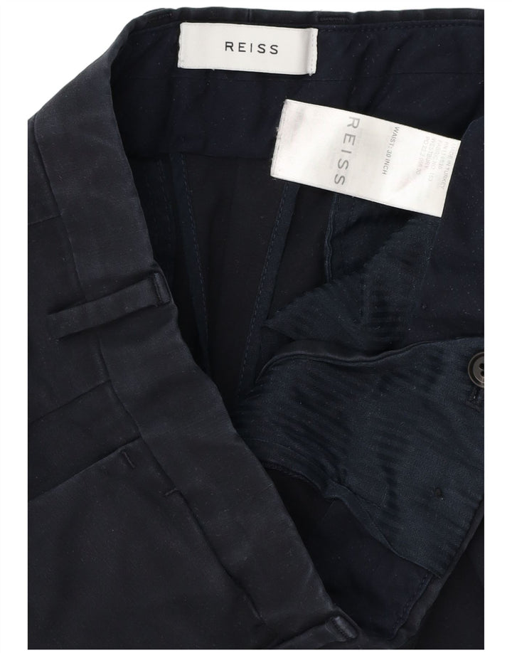 REISS Мужские прямые брюки-чиносы W30 L28 Темно-синие, хлопок