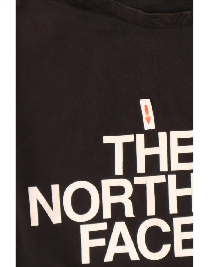 Мужская футболка с рисунком The North Face, хлопковый топ среднего размера, черный