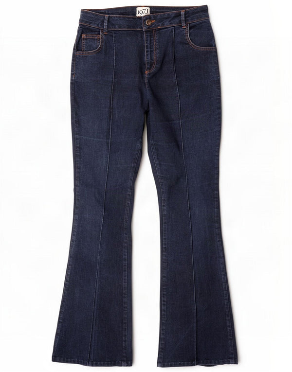 Женские расклешенные джинсы Reiss UK 12 Medium W30 L32 Темно-синий хлопок
